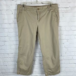 Super soft brushed feel cute Loft light tan Khaki Cropped Pants Size 8